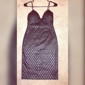 V cut black dress